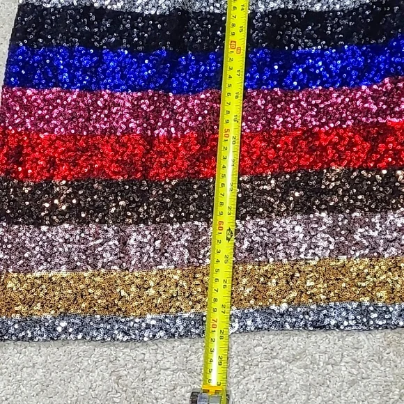 Women's GAP “Crazy Stripe” Sequin Party Holiday Cocktail Dress Size Small - Picture 4 of 12